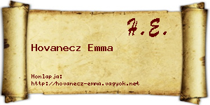Hovanecz Emma névjegykártya